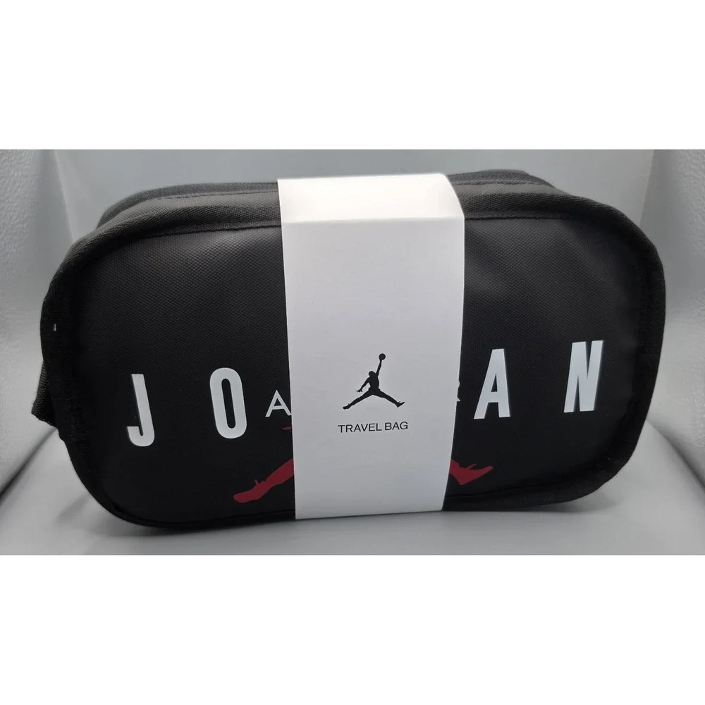 Jordan Travel Dopp Kit Toiletry Bag Black Red Jumpman Logo NWT 9A0473